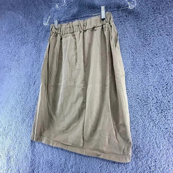 OAK + FORT Women's Khaki Skirt Elastic Waist Draw String Pockets - Size 0 - Picture 8 of 12